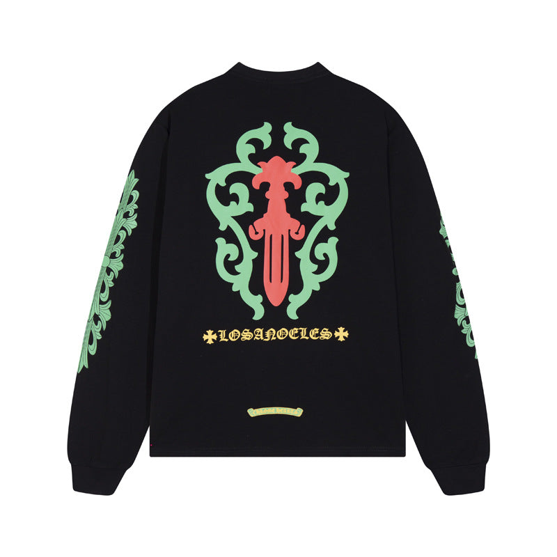 Chrome Heart T Shirts Rose Cross Vine Sword Long Sleeve