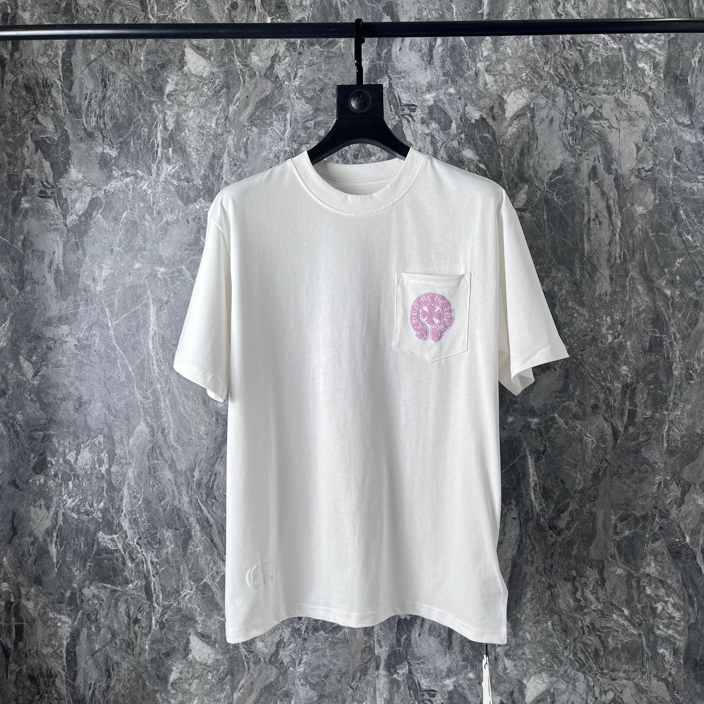 Chrome Heart T Shirts Chrome Hearts Pink Sanskrit Short Sleeve T-Shirt