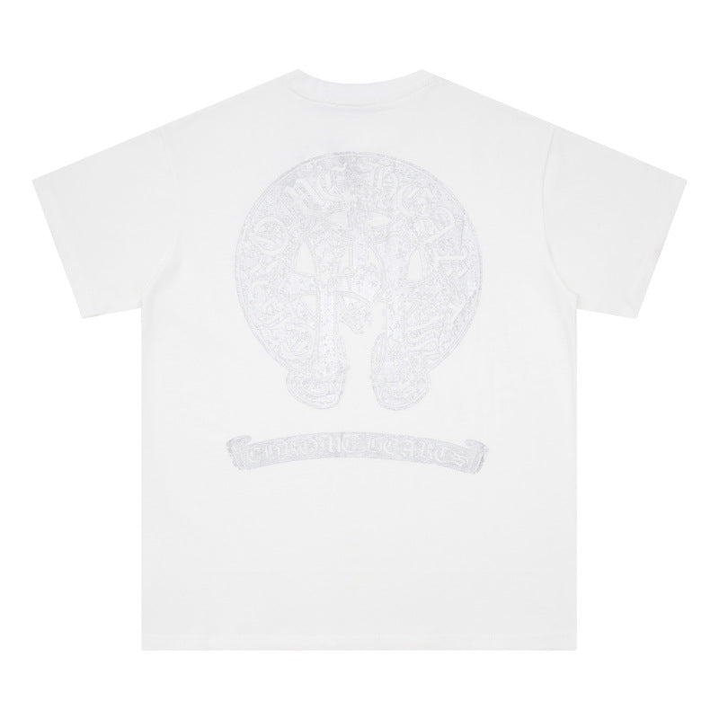 Chrome Heart T Shirts Croix Sanskrit Cross Horseshoe Old T-Shirt