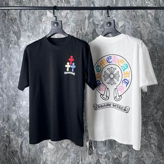Chrome Heart T Shirts Cross Horseshoe Print Embroidery T-Shirt Short Sleeve