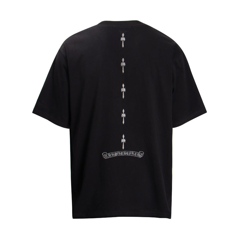 Chrome Heart T Shirts Cross Color Printed Short Sleeve T-Shirt