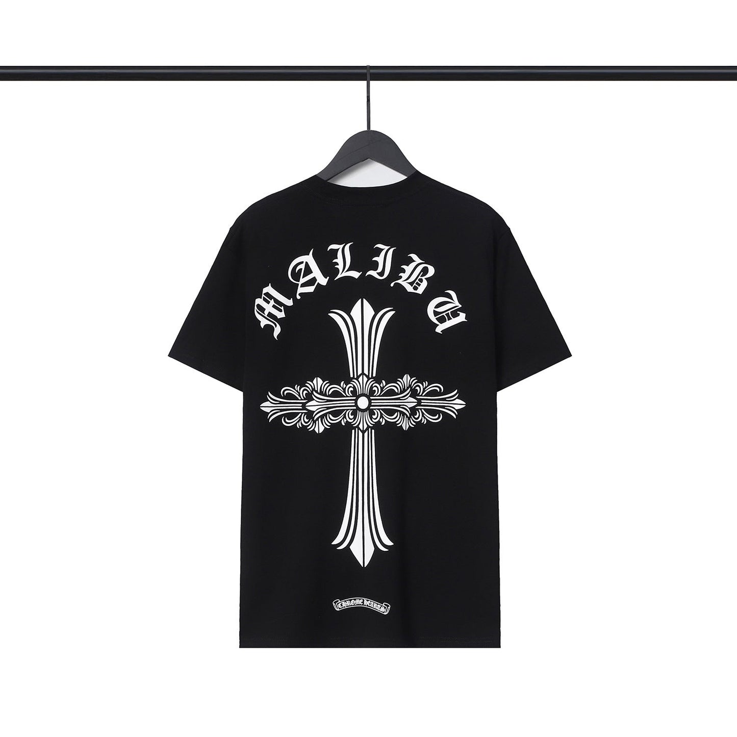Chrome Heart T Shirts Croix Cross Leather Printed Short Sleeve T-Shirt