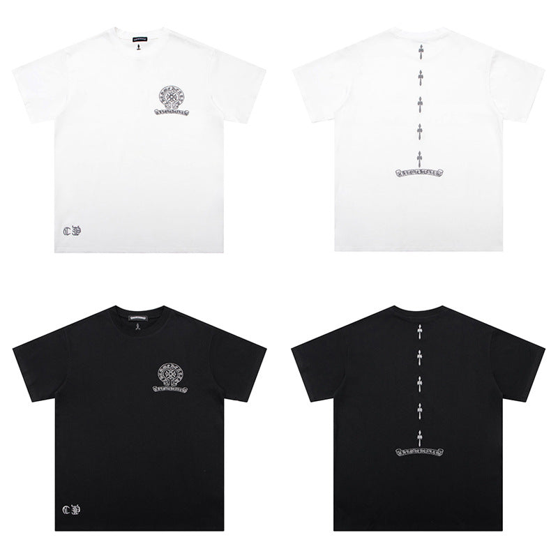 Chrome Heart T Shirts Cross Color Printed Short Sleeve T-Shirt