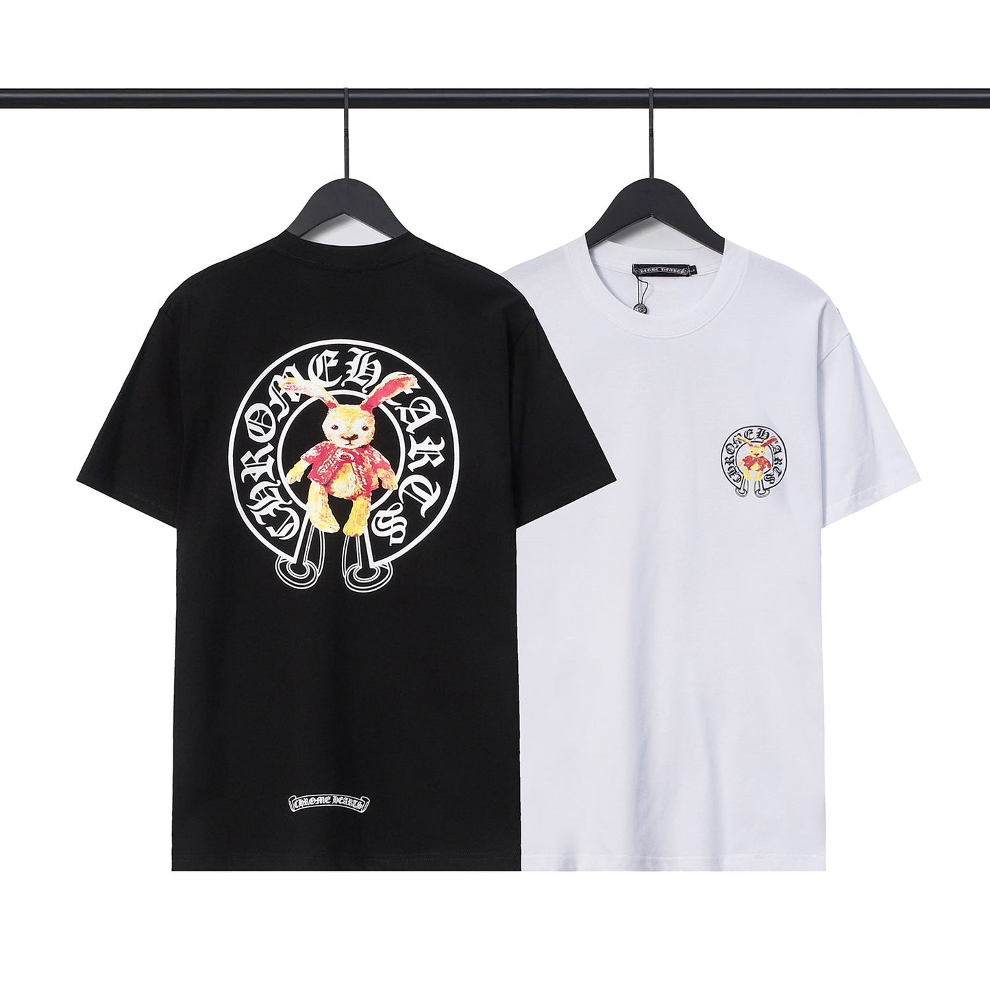 Chrome Heart T Shirts Croix Cross Leather Printed Short Sleeve T-Shirt