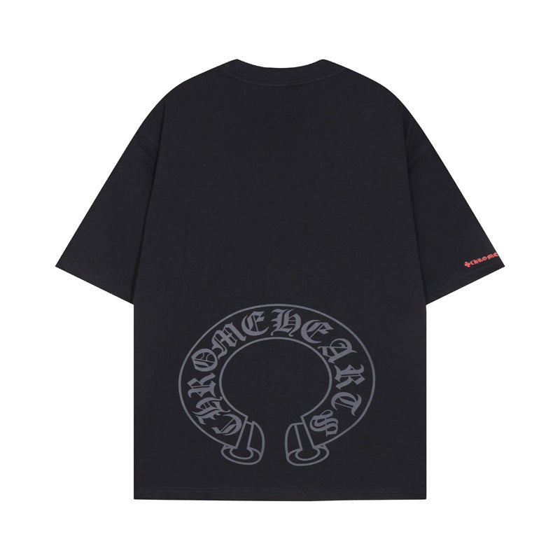 Chrome Heart T Shirts Chrome Hearts Sanskrit Horseshoe Pattern Short Sleeve T-Shirt