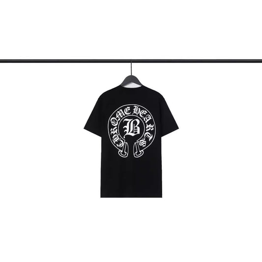 Chrome Heart T Shirts Sanskrit Cross Print Loose Short Sleeve T-Shirt