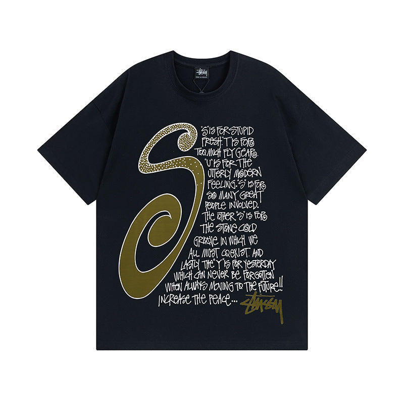 Stussy T-Shirts Casual Loose Couple T-Shirts