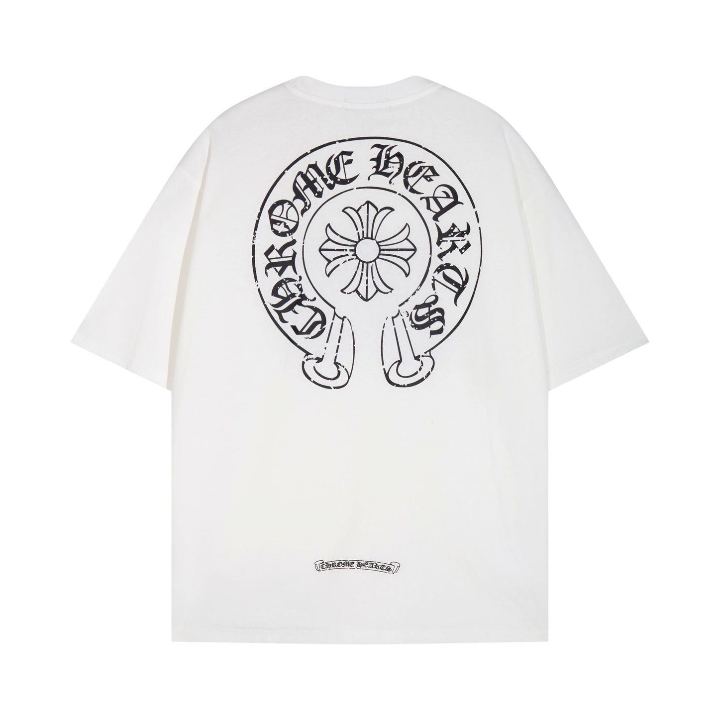 Chrome Heart T Shirts Horseshoe Cross Print Short Sleeve T-Shirt