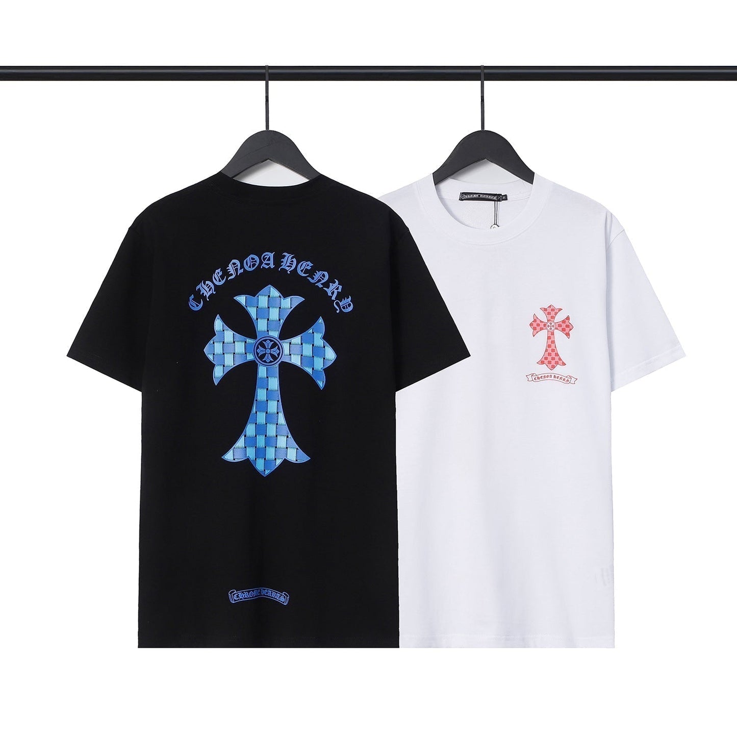 Chrome Heart T Shirts Sanskrit Color Printing Loose Cotton Casual Crew Neck Short Sleeve T-Shirt