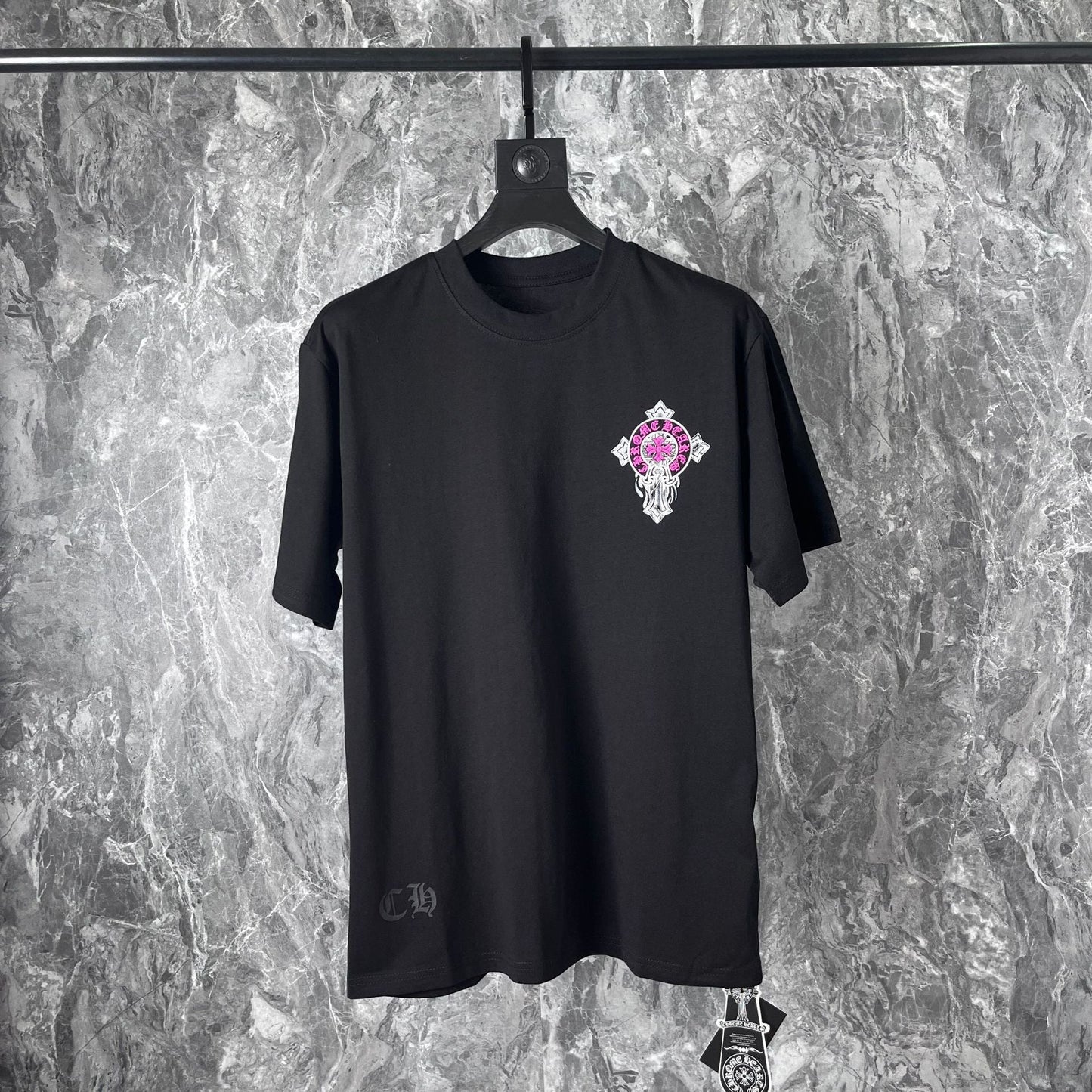 Chrome Heart T Shirts Cross Horseshoe Printed Cotton Loose Casual T-Shirt
