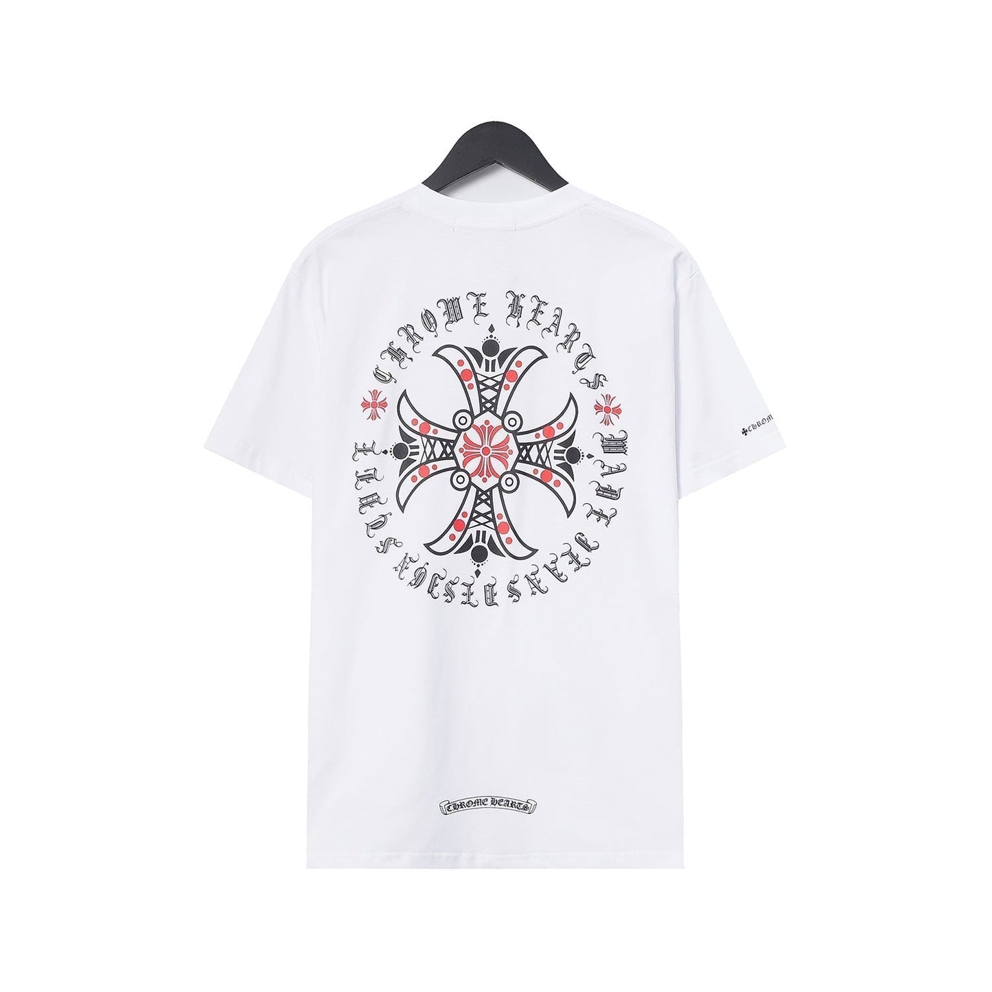 Chrome Heart T Shirts Croix Cross Leather Printed Short Sleeve T-Shirt