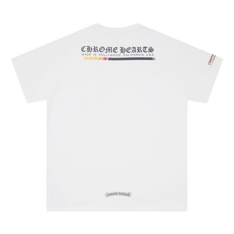 Chrome Heart T Shirts Croix letter print Sanskrit loose casual short sleeves