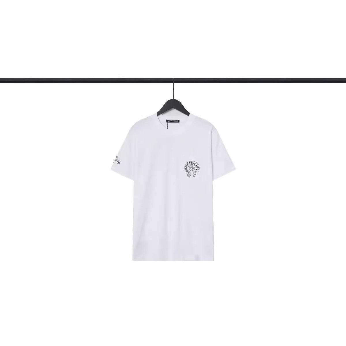 Chrome Heart T Shirts Sanskrit Color Printing Loose Casual Versatile Crew Neck Short Sleeve T-Shirt