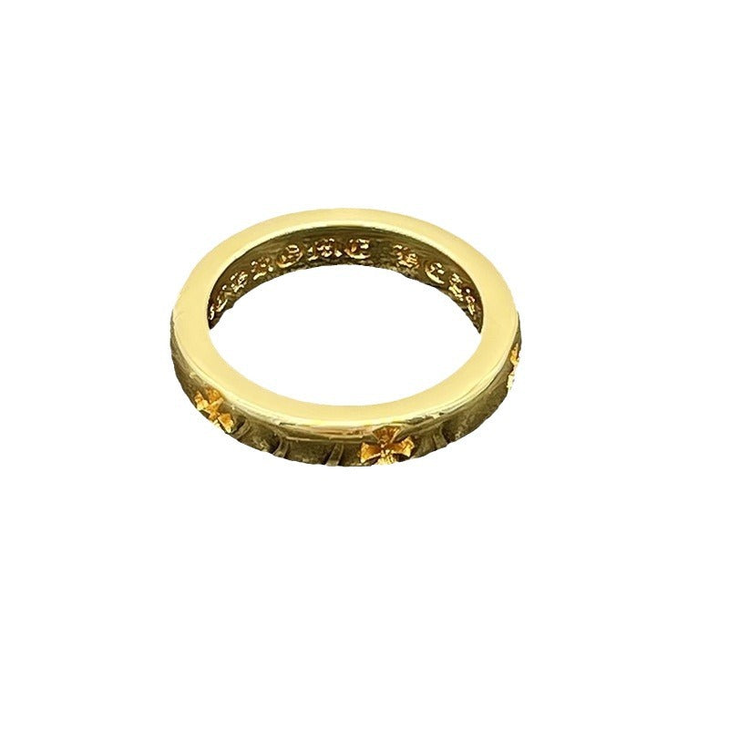 Chrome Heart Ring Golden Cross