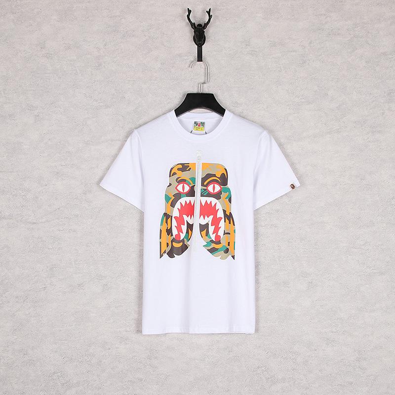 Bathing Ape T-Shirt Summer Zipper Printed Short Sleeve