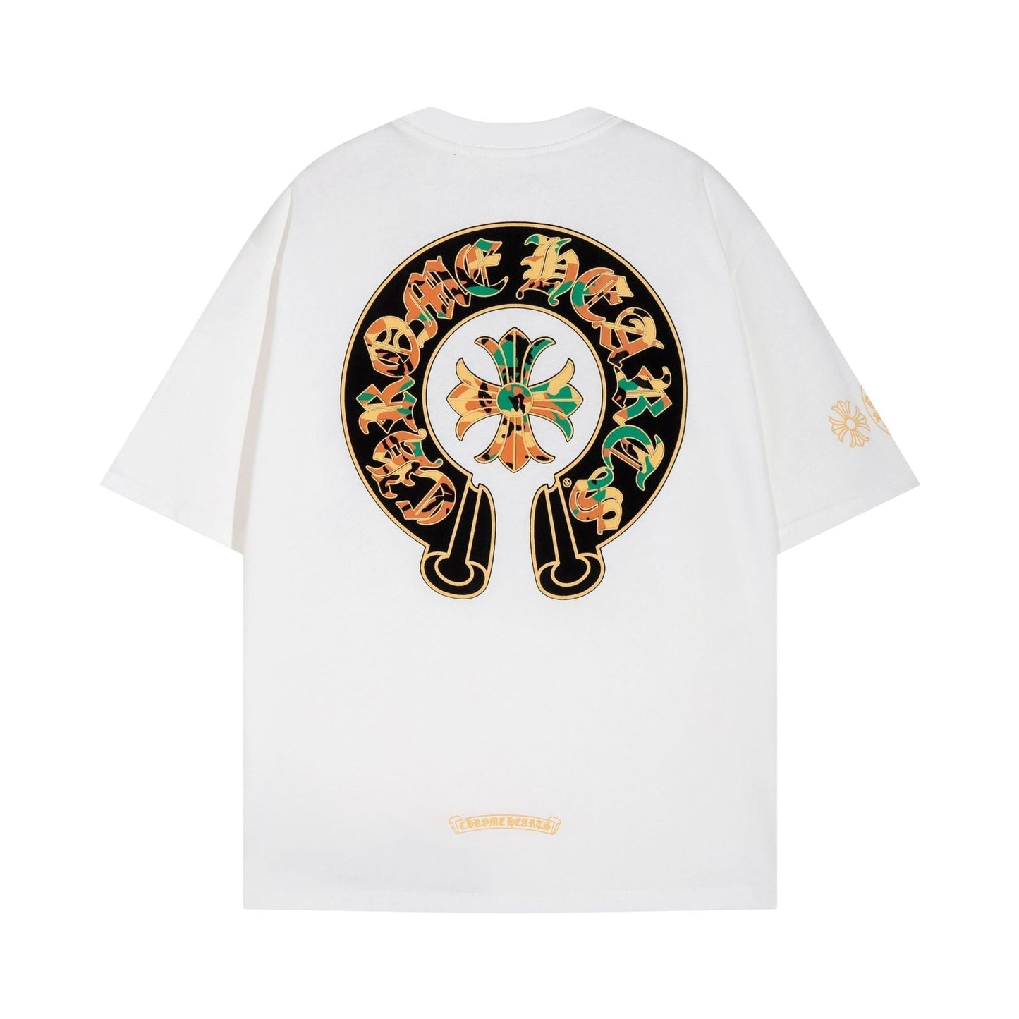 Chrome Heart T Shirts Cross Color Printed Short Sleeve T-Shirt Loose