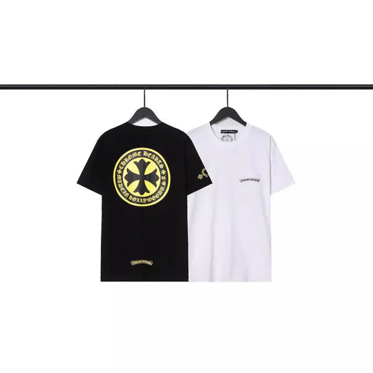 Chrome Heart T Shirts Sanskrit Large Logo Cross Print Short Sleeve T-Shirt