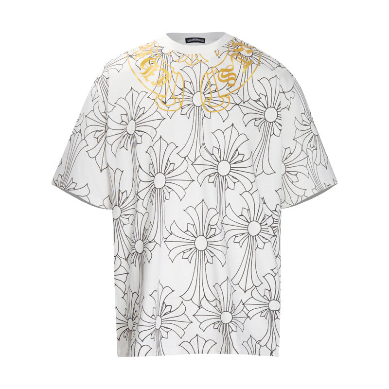 Chrome Heart T Shirts Croatian Horseshoe Full Cross Sanskrit Short Sleeve