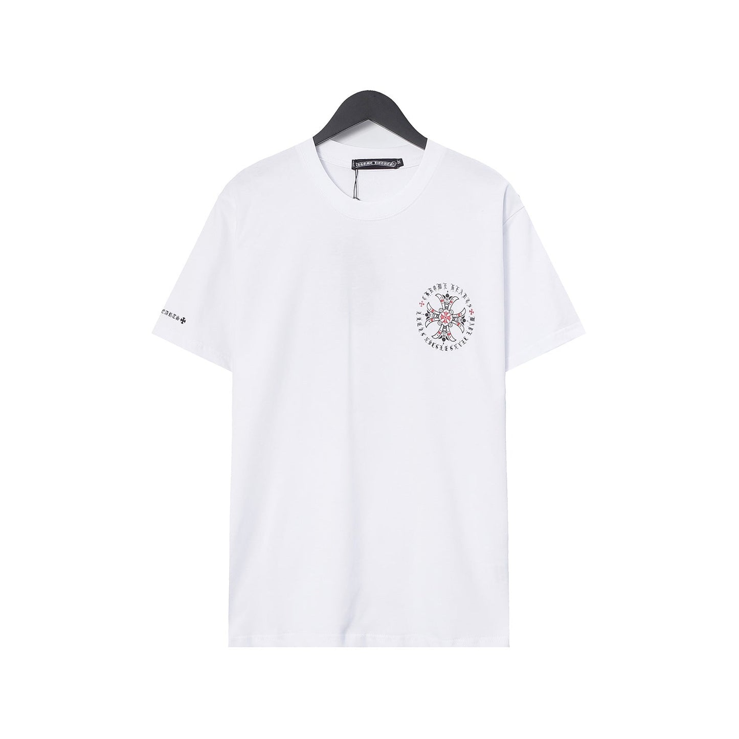 Chrome Heart T Shirts Croix Cross Leather Printed Short Sleeve T-Shirt