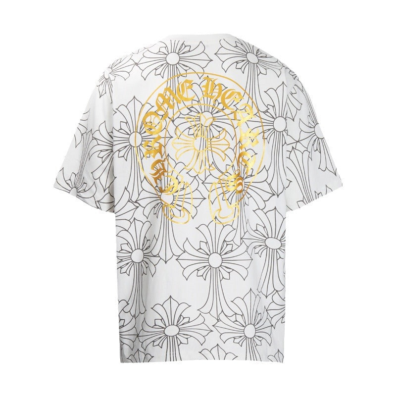 Chrome Heart T Shirts Croatian Horseshoe Full Cross Sanskrit Short Sleeve
