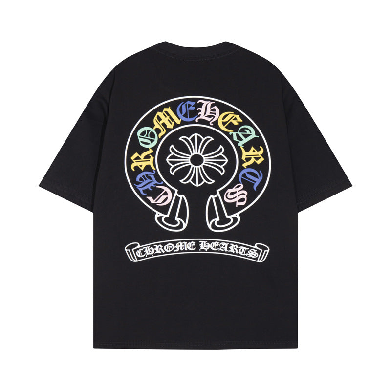 Chrome Heart T Shirts Big Horseshoe Short Sleeve T-Shirt