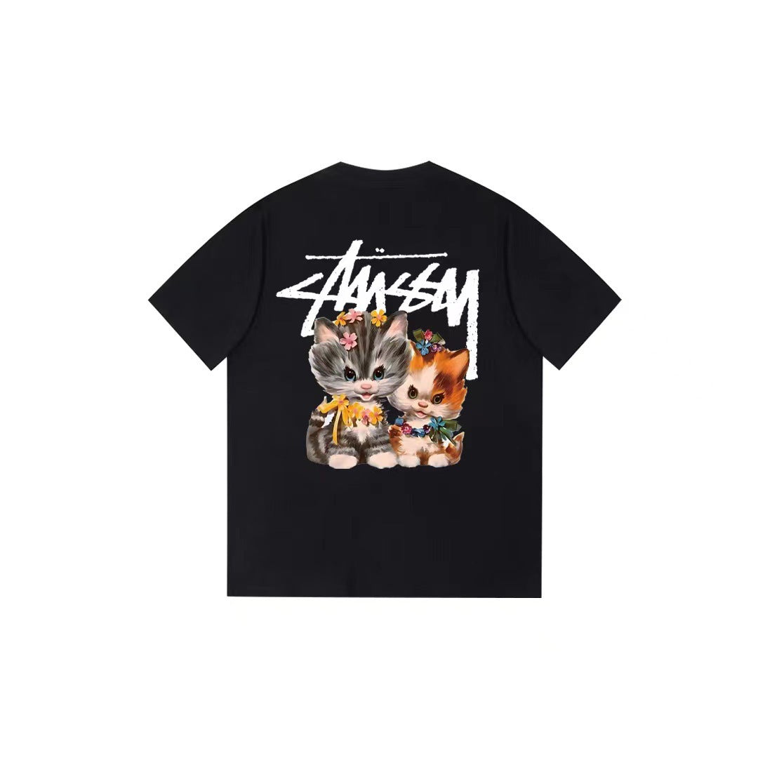 Stussy T-Shirts Loose Casual T-Shirts Same for Men and Women