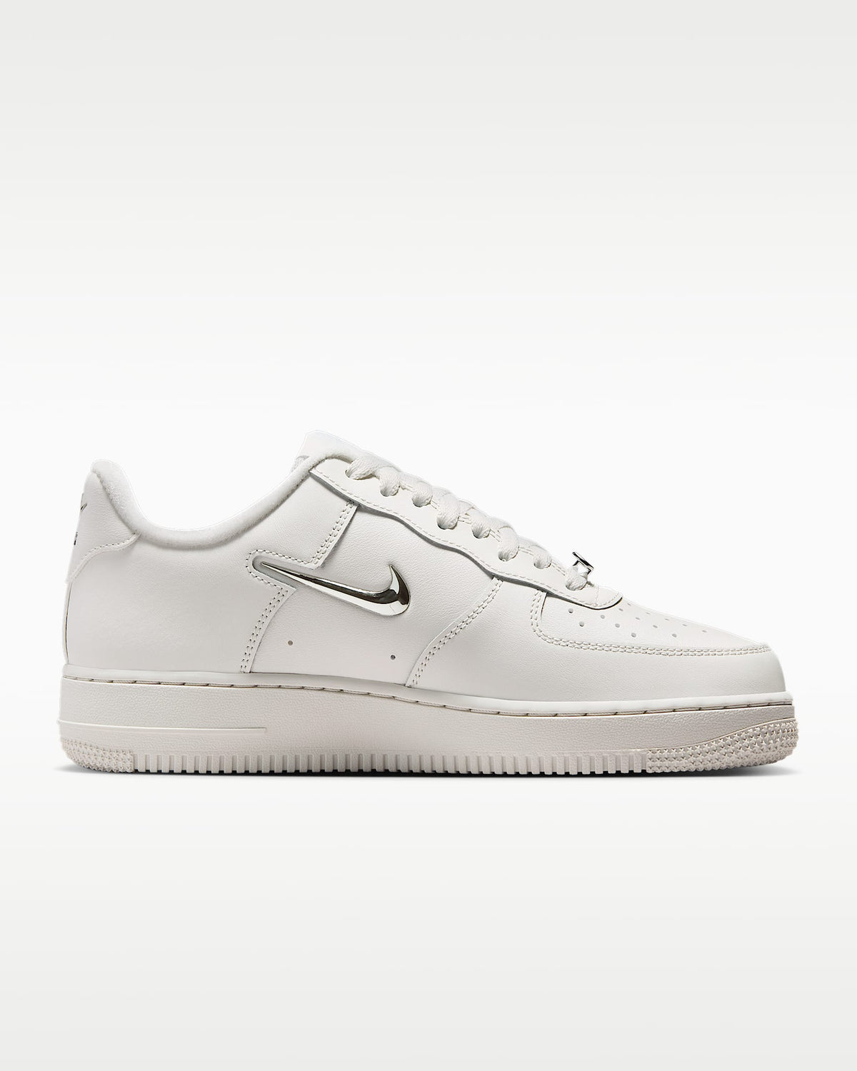 Nike Air Force 1 '07 Sail Metallic Silver Mini Swoosh Sneakers mens low top shoes