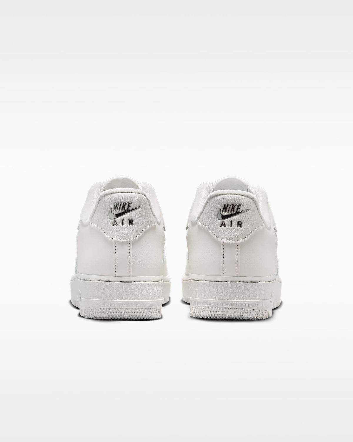 Nike Air Force 1 '07 Sail Metallic Silver Mini Swoosh Sneakers mens low top shoes