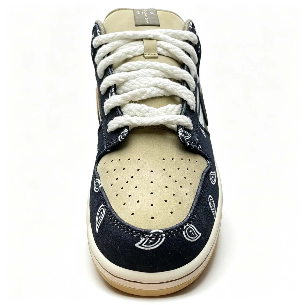 Nike Dunk Low ¨C Beige / Navy Bandana Plaid Print / Gum