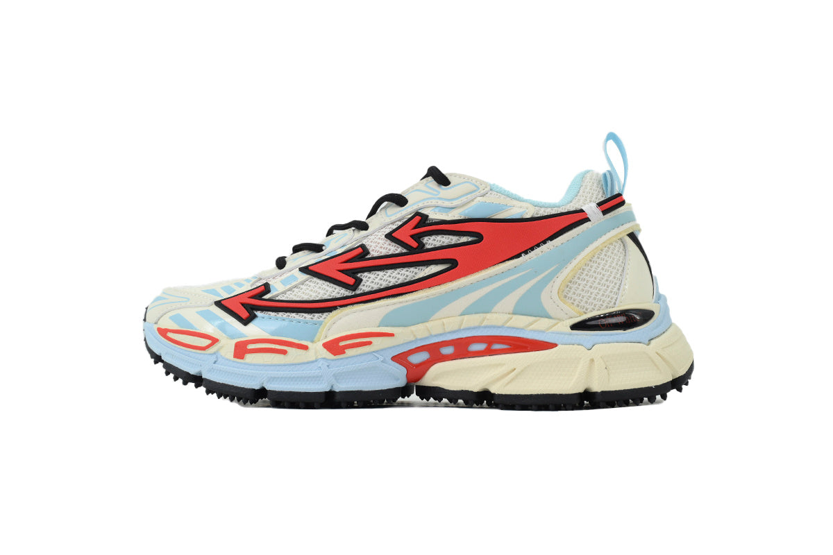 Off-White Be Right Back Women's Men's Cream, Pale Blue & Red Chunky Sneakers