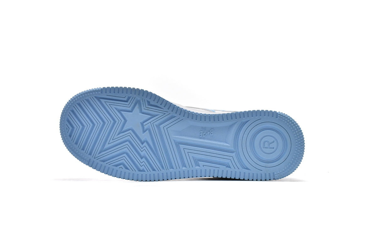 A BATHING APE BAPE STA Light Blue & White Sneakers | Women's & Men's Skate-Inspired Shoes