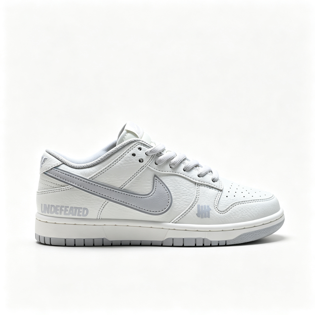 Nike Dunk Low 'Light Grey Swoosh' ¨C White Leather Low-Top Sneakers